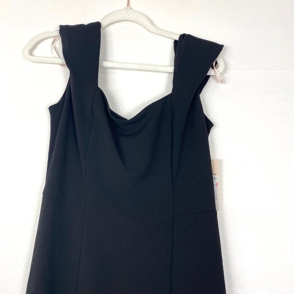 Nanette Lepore Cap Sleeve Midi Sheath Dress Black 8 - Picture 4 of 10